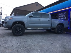 2019 Toyota Tacoma with 3 inch Rough Country lift kit and 17x9 +1 offset wheels with 285/70/17 BF Goodrich All Terrain TA/KO2 tires