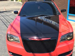 2013 Chrysler 300 with Avery Pearl Red Rush  and 3M Gloss Ember Black vinyl
