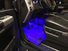 2013 Ford F-250 in for Oracle Led Halo headlights, LED concepts light bar, Rave Sport HID Kit, Rigid Industries Rock lighting, custom blue tinting on wheels, F250 emblems