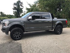 2018 F150 with a Halolift coilover setup up, 20x9 Fuel Contra, 295/60/20 Nitto Terra Grappler G2’s