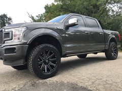 2018 F150 with a Halolift coilover setup up, 20x9 Fuel Contra, 295/60/20 Nitto Terra Grappler G2’s