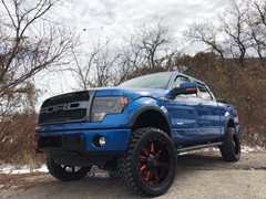 2013 F150 with 6 inch Rough Country lift kit and 20x10 XD838 wheels with 35 inch Radar MT tires