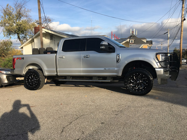 2017 Ford F-250 with Rough Country leveling kit and 20x10 Fuel Offroad Cleaver wheels and 295/60/20 Nitto Ridge Grappler tires 
