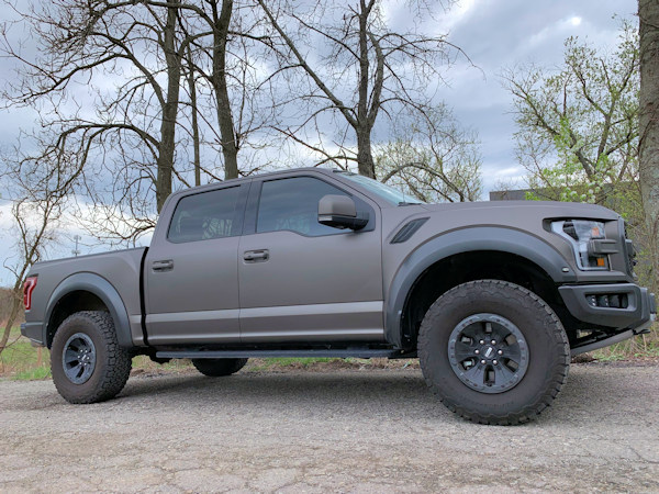 2019 Ford Raptor wrapped in 3m matte charcoal  