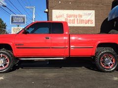 1998 Ram 2500 in for a ProComp leveling kit, Rancho Shock upgrade and 20x9 Moto Metal MO961 wheels with 35x12.50x20 Mastercraft MXT tires, and Alpine radio upgrade and JL Audio C2 speakers.