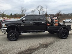 2016 Ram 3500 with 6 inch Zoneoffroad lift kit and 20 inch Fuel Cleaver wheels and 35 inch Mastercraft MXT tires.