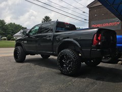 2015 Ram 1500 with a 6 inch Rough Country lift kit and 22x14 Fuel Cleaver wheels with 35 inch Atturo Trail Blade MT tires