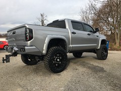 2017 Toyota Tundra with 6 inch Rough Country lift kit and 22 inch Moto Metal Link wheels and 37 inch Nitto Trail Grappler tires.  Fab Fours front and rear bumpers with Rigid Industries LED lighting and Magnuson Supercharger with Corsa exhaust