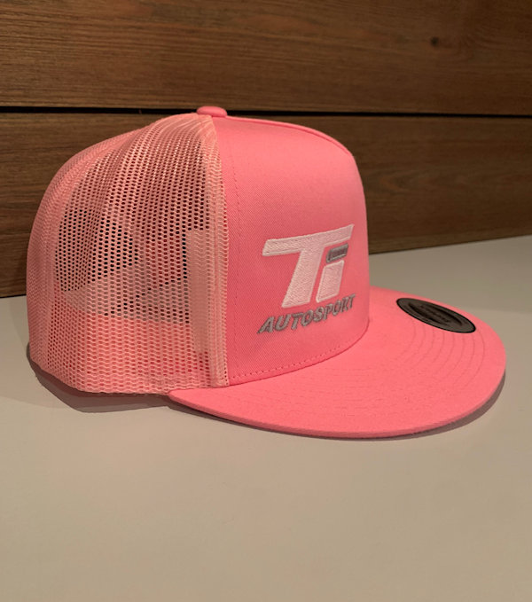 Pink Snapback with White and Gray TI Logo